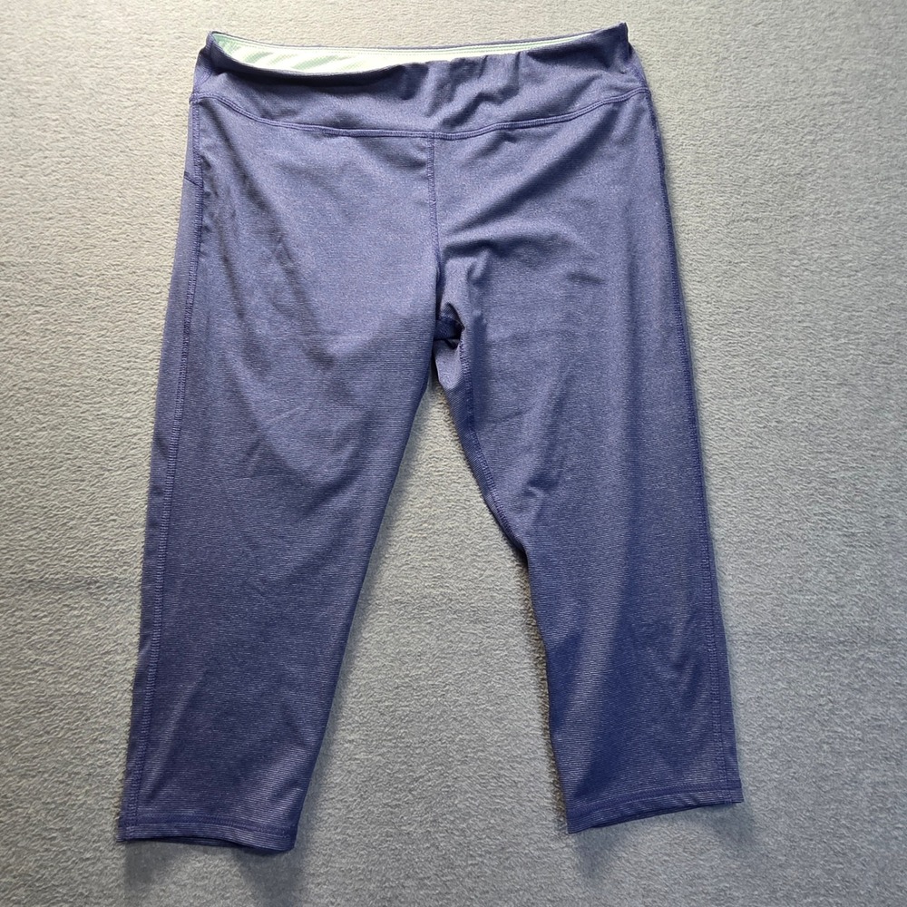 Marika Sport Capri Leggings Womens XL Purple Workout Activewear Yoga Pants